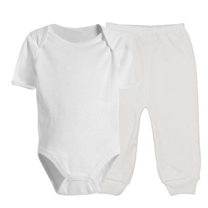 Imagem de Kit 2 Peças Body Manga Curta e Mijão Roupas de Bebê Menino e Menina