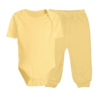Imagem de Kit 2 Peças Body Manga Curta e Mijão Roupas de Bebê Menino e Menina