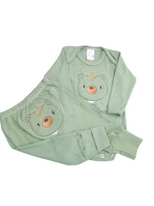 Imagem de Kit 2 Peças, Body + Mijão Bordado 100% Algodão Para Bebê, Menino e Menina