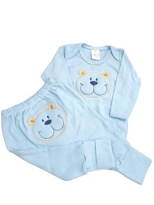 Imagem de Kit 2 Peças, Body + Mijão Bordado 100% Algodão Para Bebê, Menino e Menina