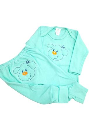 Imagem de Kit 2 Peças, Body + Mijão Bordado 100% Algodão Para Bebê, Menino e Menina