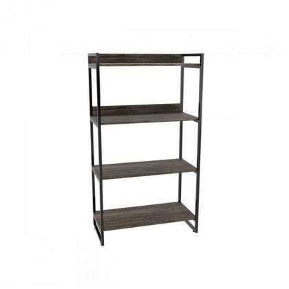 Imagem de Kit 2 Peças com 1 Escrivaninha em L e 1 Estante 4 Prateleiras Kuadra