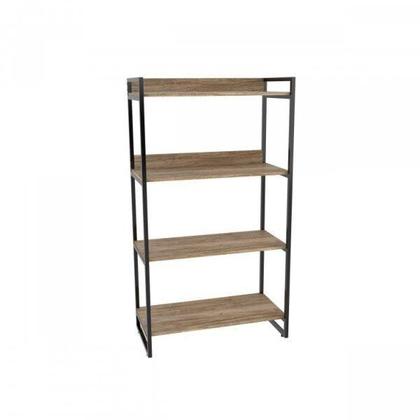 Imagem de Kit 2 Peças com 1 Escrivaninha em L e 1 Estante 4 Prateleiras Kuadra