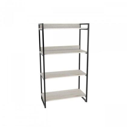 Imagem de Kit 2 Peças com 1 Escrivaninha em L e 1 Estante 4 Prateleiras Kuadra