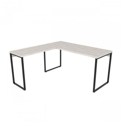 Imagem de Kit 2 Peças com 1 Escrivaninha em L e 1 Estante 4 Prateleiras Kuadra