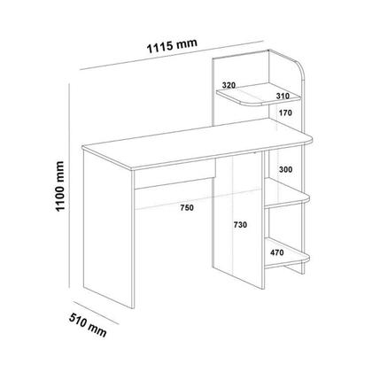 Imagem de Kit 2 Peças com Escrivaninha 111,5cm e Estante para Livros Floripa
