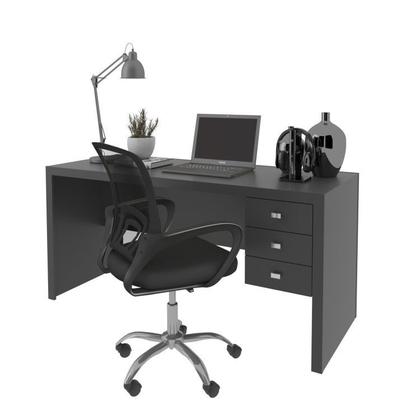 Imagem de Kit 2 Peças com Escrivaninha 3 Gavetas com Cadeira de Escritório Diretor Tela Mesh