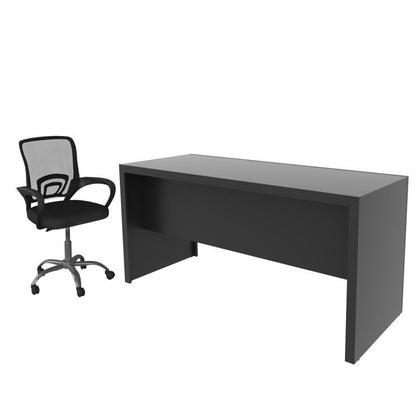 Imagem de Kit 2 Peças com Escrivaninha 3 Gavetas com Cadeira de Escritório Diretor Tela Mesh