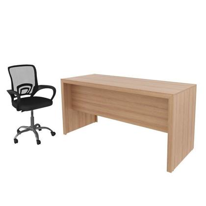 Imagem de Kit 2 Peças com Escrivaninha 3 Gavetas com Cadeira de Escritório Diretor Tela Mesh