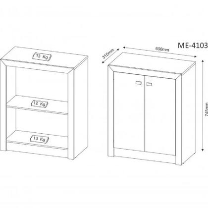 Imagem de Kit 2 Peças com Escrivaninha 3 Gavetas e Armário Baixo  2 Portas
