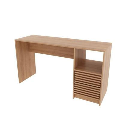 Imagem de Kit 2 Peças com Escrivaninha com Ripado 2 Gavetas 1 Nicho com Cadeira para Escritório Diretor Tela Mesh