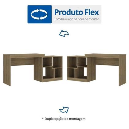 Imagem de Kit 2 Peças com Escrivaninha e Estante para Livros Manila Espresso Móveis