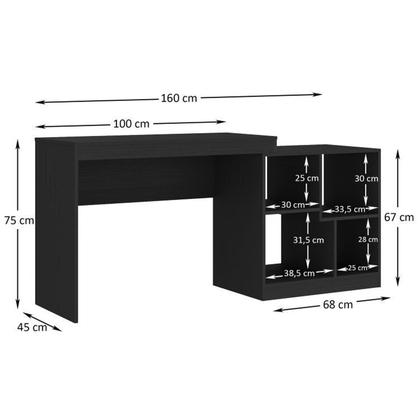 Imagem de Kit 2 Peças com Escrivaninha e Estante para Livros Manila Espresso Móveis