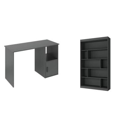 Imagem de Kit 2 Peças com Escrivaninha e Estante para Livros Marsala Espresso Móveis