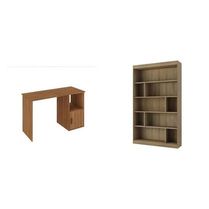 Imagem de Kit 2 Peças com Escrivaninha e Estante para Livros Marsala Espresso Móveis