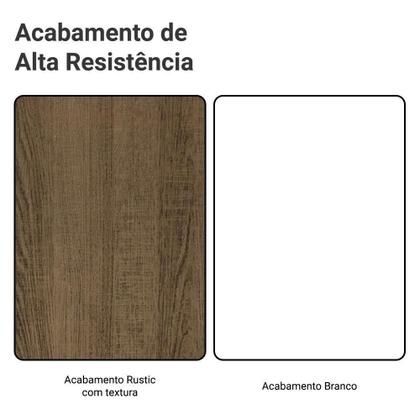 Imagem de Kit 2 Peças Com Escrivaninha Em L 3 Gavetas E Armário Multiuso Com Vidro Rustic Branco Madesa