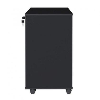 Imagem de Kit 2 Peças com Escrivaninha em L 8 Nichos e Gaveteiro Bit Organizador 4 Gavetas com Chave