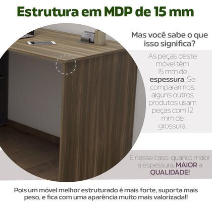 Imagem de Kit 2 Peças com Escrivaninha em L 8 Nichos e Gaveteiro Bit Organizador 4 Gavetas com Chave