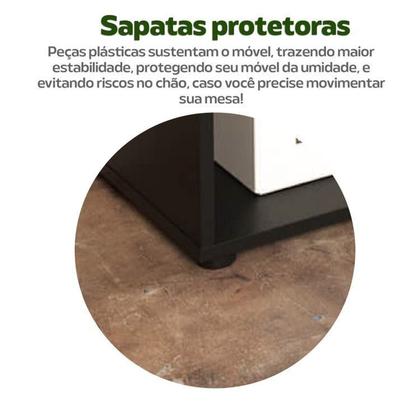 Imagem de Kit 2 Peças com Escrivaninha em L 8 Nichos e Gaveteiro Bit Organizador 4 Gavetas com Chave