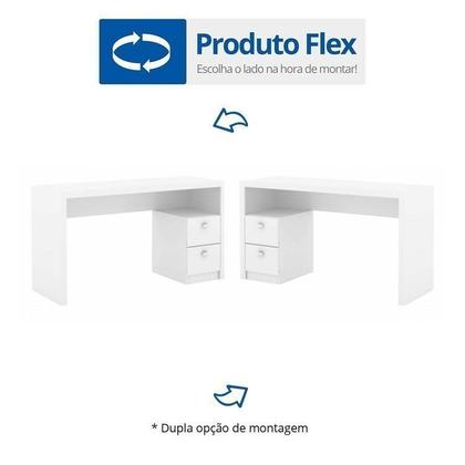 Imagem de Kit 2 Peças com Escrivaninha ME4130 e Cadeira para Escritório Tela Mesh