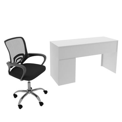 Imagem de Kit 2 Peças com Escrivaninha ME4130 e Cadeira para Escritório Tela Mesh
