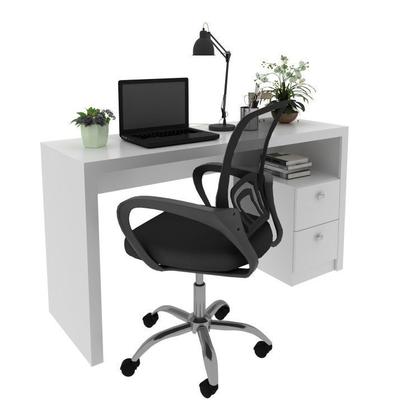 Imagem de Kit 2 Peças com Escrivaninha ME4130 e Cadeira para Escritório Tela Mesh