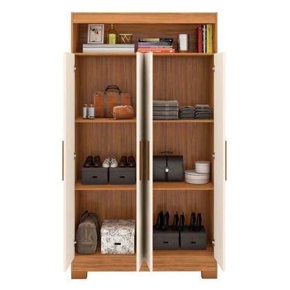 Imagem de Kit 2 Peças com Mesa Escrivaninha e Armário 4 Portas com Nicho