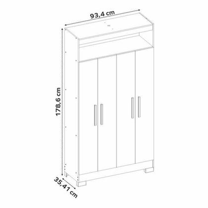 Imagem de Kit 2 Peças com Mesa Escrivaninha e Armário 4 Portas com Nicho