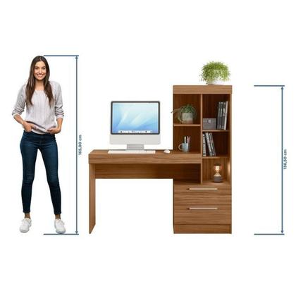 Imagem de Kit 2 Peças com Mesa Escrivaninha e Armário 4 Portas com Nicho