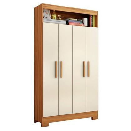 Imagem de Kit 2 Peças com Mesa Escrivaninha e Armário 4 Portas com Nicho