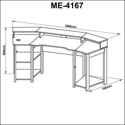 Imagem de Kit 2 Peças com Mesa Gamer ME4167 com Cadeira de Escritório Diretor Tela Mesh