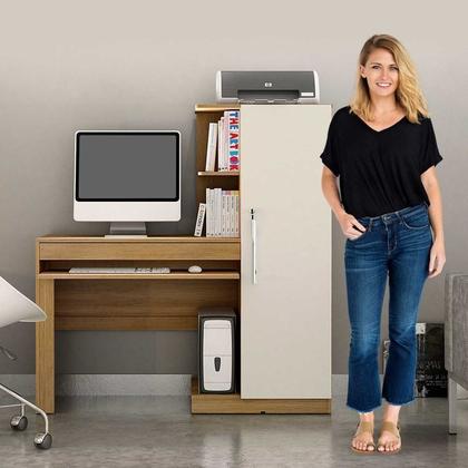 Imagem de Kit 2 Peças com Mesa para Computador Escrivaninha e Armário Multiuso 2 Portas Natal