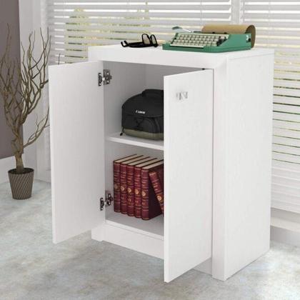 Imagem de Kit 2 Peças com Mesa para Escritório em L e Armário Multiuso Baixo