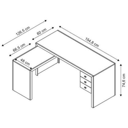 Imagem de Kit 2 Peças com Mesa para Escritório em L e Estante Livreiro