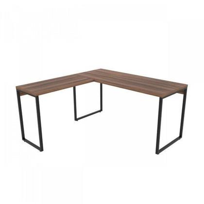 Kit 2 Peças com Mesa para Escritorio em L Industrial 150cm Kuadra e Cadeira de Escritório Diretor Tok - Espresso Móveis Imagem de Kit 2 Peças com Mesa para Escritorio em L Industrial 150cm Kuadra e Cadeira de Escritório Diretor Tok