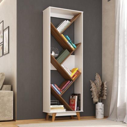 Imagem de Kit 2 Peças para Escritório com Escrivaninha em L e Estante Multiuso para Livros