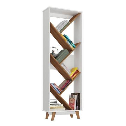 Imagem de Kit 2 Peças para Escritório com Escrivaninha em L e Estante Multiuso para Livros