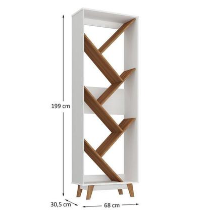 Imagem de Kit 2 Peças para Escritório com Escrivaninha em L e Estante Multiuso para Livros