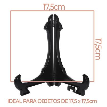 Imagem de Kit 2 Peças Suporte Para Pratos e Azulejos Preto 17,5cm