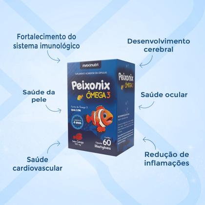 Imagem de Kit 2 Peixonix Ômega 3 Mastigável Cereja 60 Caps Maxinutri