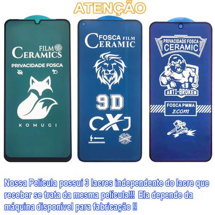 Imagem de kit 2 Películas 9d Privacidade Fosca Cerâmica Compatível Com Samsung Galaxy A04 A05 A14 A34 A35 A54 A55  Todos os Modelos