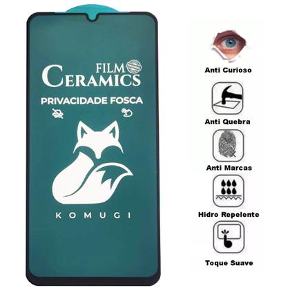 Imagem de kit 2 Películas 9d Privacidade Fosca Cerâmica Compatível Com Samsung Galaxy A04 A05 A14 A34 A35 A54 A55  Todos os Modelos