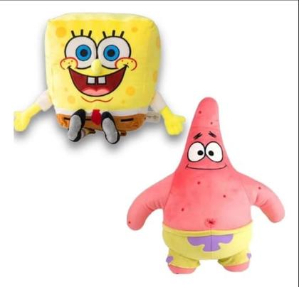 Imagem de Kit 2 Pelucias Bob Esponja E Patrick 25 Cm Antialérgicos