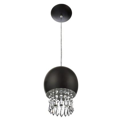 Imagem de Kit 2 Pendente Bola Pequena 15cm Preto Com Cristais Acrilico