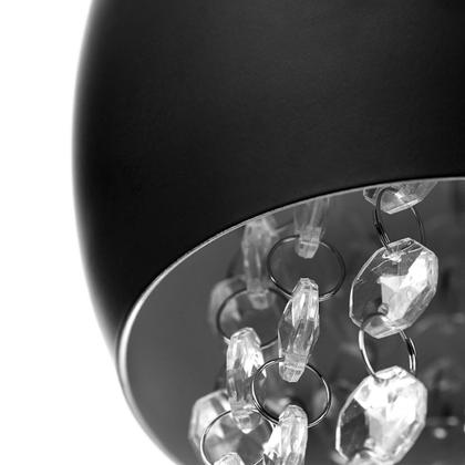 Imagem de Kit 2 Pendente Bola Pequena 15cm Preto Com Cristais Acrilico