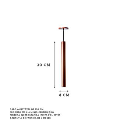 Imagem de Kit 2 Pendente Tubo Cilindro Alumínio 30cm