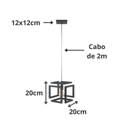 Imagem de Kit 2 Pendentes Luminária Infinity Industrial Preto