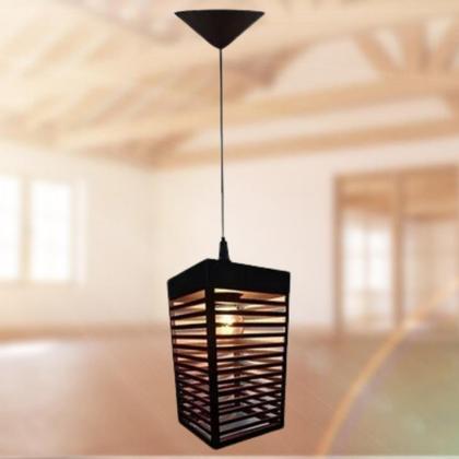 Imagem de Kit 2 Pendentes Luminarias De Teto Oriental De Madeira Preto Com Fiação Completa