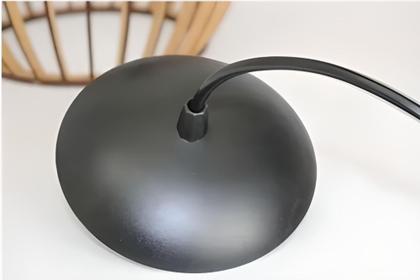 Imagem de Kit 2 Pendentes Luminarias De Teto Oriental De Madeira Preto Com Fiação Completa