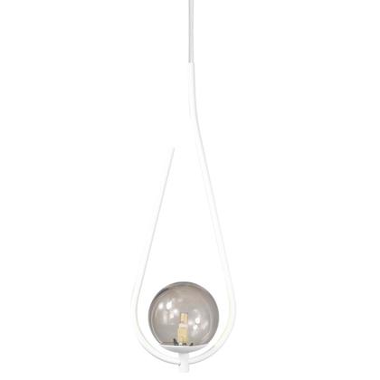 Imagem de Kit 2 Pendentes Lustre On Drop BRANCO globo de vidro FUMÊ